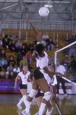 Nitia Small led the Minutewomen to a 3-0 sweep over Rhode Island Wednesday with a metch-high 16 kills.