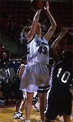 Senior Caroline Nehls scored 16 points and pulled down 11 rebounds in the 62-57 overtime victory over the Crusaders on Nov. 23, 2000