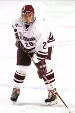 Junior defenseman Kelly Sickavish and the Minutemen host Northeastern in a Hockey East league game Saturday night at the Mullins Center.