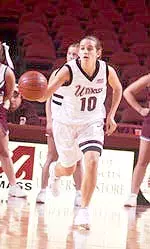 Freshman Katie Nelson is averaging 8.5 points per game for the Minutewomen this season.