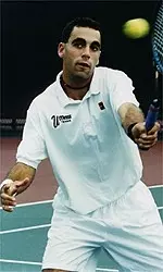 Junior Steve prisco defeated Colgate's top player, Eric Saccullo, but the Minutemen still lost to Colgate yeaterday at Hampshire College