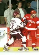 Sophomore Brad Nizwantowski's overtime goal lifted the Minutemen to a 2-1 OT win tonight over UNH. With a win tomorrow night at home, UMass can clinch the last Hockey East playoff spot. The game will be at 8:00 p.m. at the Mullins Center.