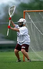 Senior co-captain Jen Nardi stopped 12 shots in the win over La Salle on Saturday.