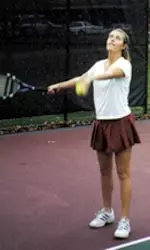 Francesca Mancini and the women's tennis team improved to 14-6 win with their shut out of Fairfield Wednesday.