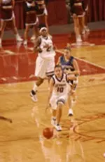 Sophomore guard Katie Nelson had a team-high 15 points and a career-high seven assists in the 74-48 season-opening win over Sacred Heart.