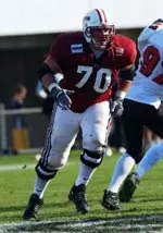 Senior center Maikel Miret can tie the school record for consecutive games started at New Hampshire this Saturday.