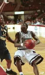 Guard Anthony Anderson looks to shoot against Florida International forward Eulis Baez during the first half.