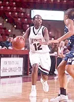 Junior Ebony Pegues scored eight points in the victory over St. Bonaventure on Sunday, Feb. 10, 2002
