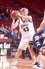 Senior Caroline Nehls and the Minutewomen play La Salle in the first round of the Atlantic 10 Tournament tomorrow at 6:00 p.m.