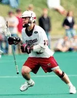 Junior midfielder Kevin Leveille scored four goals as the Minutemen upset No. 3 Georgetown, 16-13, to earn a berth to the NCAA Tournament.