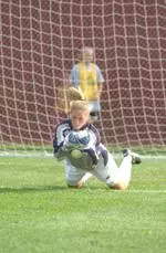 Kristen Rutland made four saves in net for the Minutewomen.