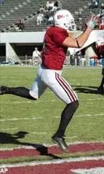 Jason Peebler caught five passes for 65 yards and two scores for the Minutemen.