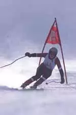 Carolyn Lewenberg finished fourth in the giant slalom and ninth in the slalom for the Minutewomen.