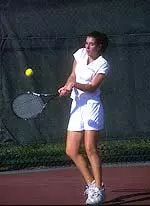 Susan Hyams and Stephanie Price won their No. 3 doubles match against Brown on Saturday.