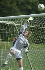 Senior Kelly Nigh made four saves in the exhibition contest.