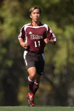 Richie Higa earned A-10 Men's Soccer Player of the Week honors to lead UMass (photo by Larry French).