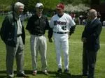 Dick Berquist, John McCutcheon, Mike Stone and Joel Lorden before Saturday's festivities.