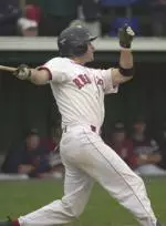 UMass catcher Frank Curreri knocks a first inning, two-run homerun in Saturday's Cape League All-Star game.