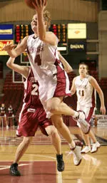 Pam Rosanio scored a career-high 24 points Monday as UMass defeated Saint Joseph's, 62-61.