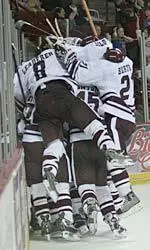 The Minutemen celebrated a lot on Saturday with five goals in exhibition action.