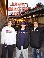 Tim Collins (center) talks about the season.