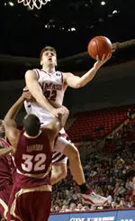 Jeff Viggiano hit five consecutive free throws in overtime to secure the 69-66 win at La Salle.