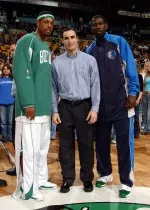 Peter Trovato with Paul Pierce and Michael Finley