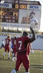 Football hosts UNH Saturday at 2:30 in a NCAA Quarterfinal as part of game two of a UMass tripleheader on Saturday.