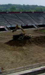 Construction has begun on the turf updates at McGuirk Stadium and Garber Field.