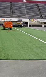 The new FieldTurf surface at McGuirk Stadium