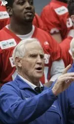 Don Shula coached the East team including Steve Baylark on Saturday night.