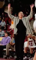 Marnie Dacko and the coaching staff will wear pink to Friday's game against Saint Louis.