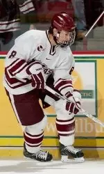 Jordan Virtue's first point of the season, an assist, came on Friday night at Merrimack.