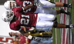 Michael Meggett kept Northeastern off the scoreboard with his first career interception