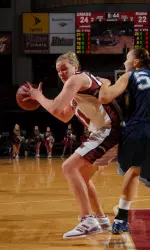 Senior Kate Mills finished with 16 points and nine rebounds.