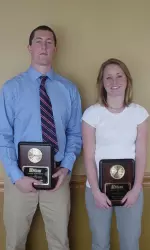 Zack Simmons and Erin Parker, UMass' Fall Scholar-Athletes