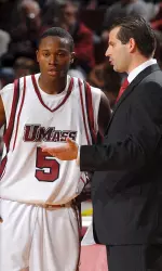 Ricky Harris is close to passing coach Derek Kellogg on the career made 3-points list at UMass.