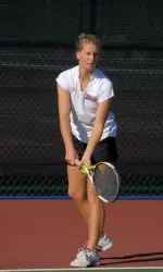 Maude Lecluyse and her doubles partner Laura Danai won their game from the second doubles flight