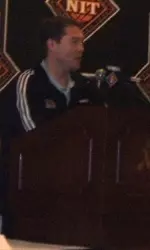 Travis Ford at the NIT Press Conference.
