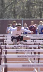 Tyler Cotto took first place in the 110 meter hurdles at the UNH Pre-Conference Meet.