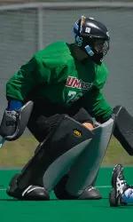 Alesha Widdall made three saves in the game.