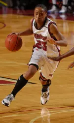 Redshirt sophomore Diatiema Hill had a career-high 15 points against BU on Friday night.