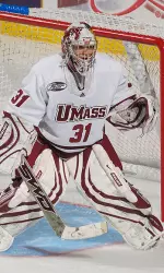 Paul Dainton made 17 saves in goal for UMass.