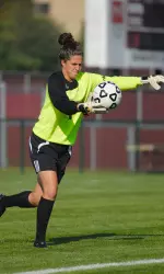 Senior Lauren Luckey made nine saves against Dayton on Sunday.