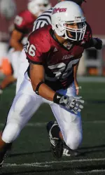 Tyler Holmes led the team with 14 tackles against JMU.