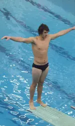 Adam Duffield finished second in the three-meter diving event.