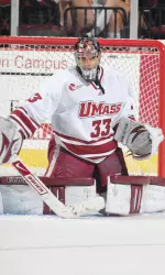 Dan Meyers made 25 saves against the Purple Eagles in his first game of the season.