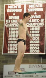 Freshman Jason Cook will compete for the first time at the A-10 Championships and look to remain unbeaten in the three-meter dive.