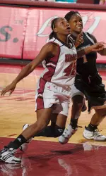 Teya Wright had her fifth career double-double on Saturday against Dayton with 13 points and 14 rebounds.