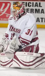 Paul Dainton made 25 saves in goal for the Minutemen